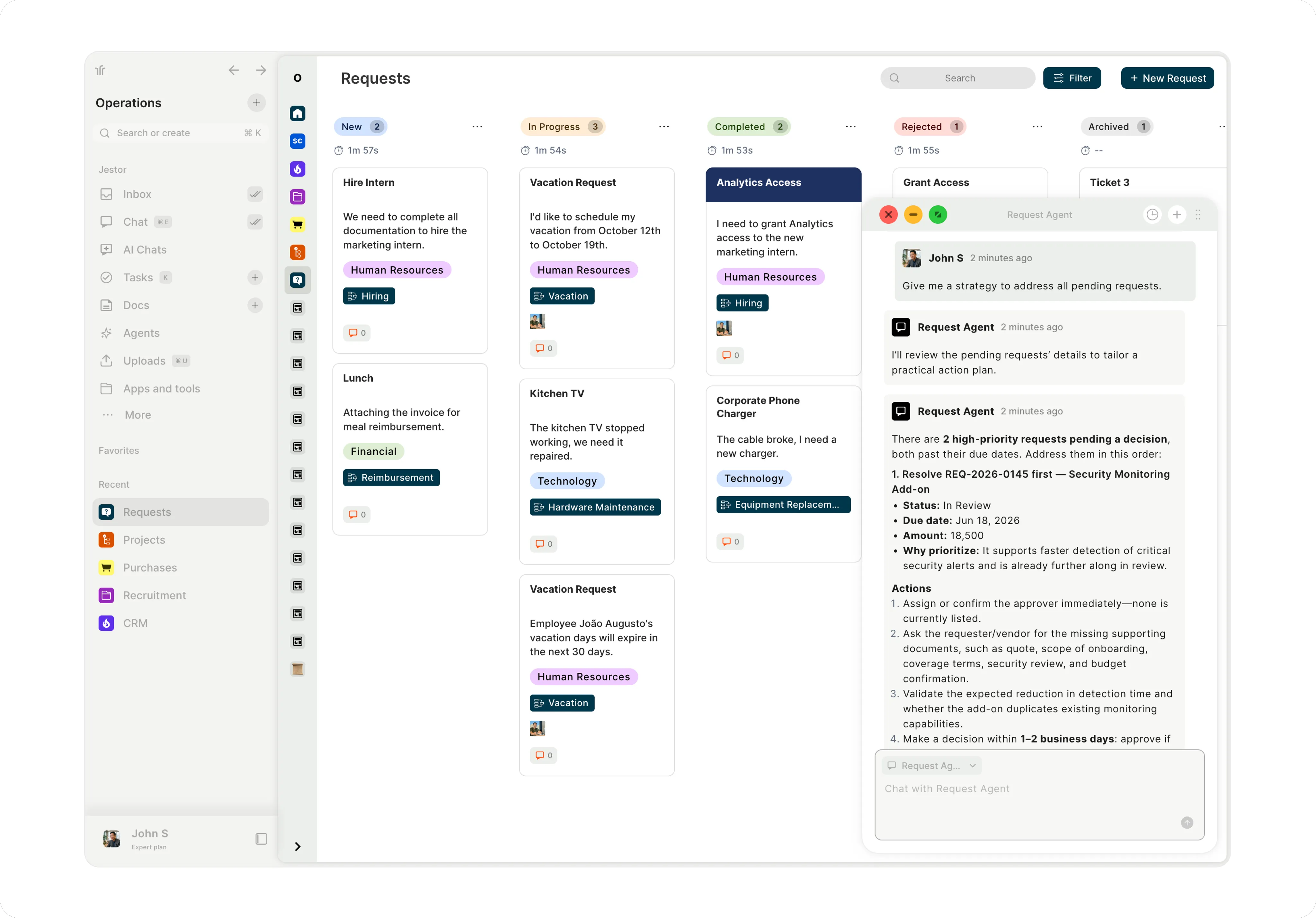 Jestor operations system interface