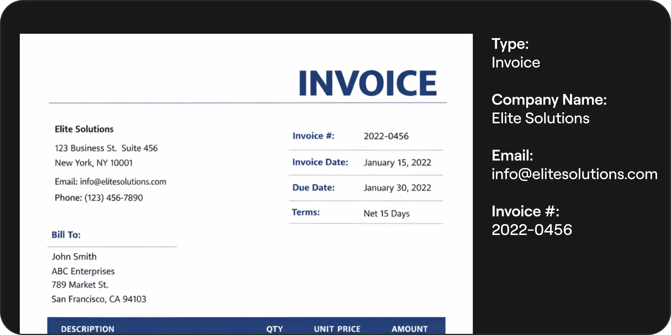 Multiple field detection (amount, date, name, etc)