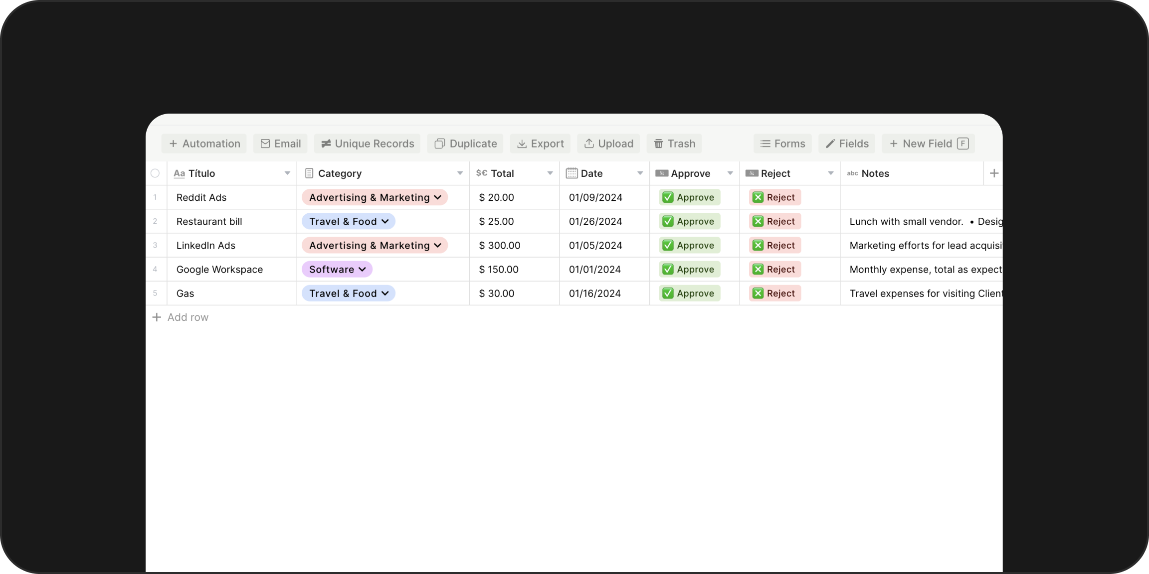 Fácil como uma planilha